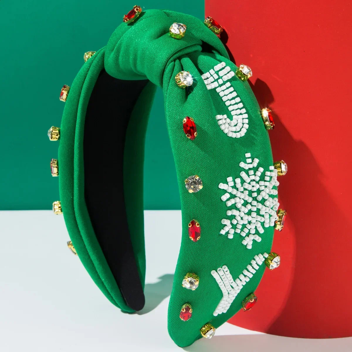 2024 Christmas Headband Bead Snowflake Hand Sewing JY Letters Fashion Knotted Diamond Hair Accessories 250207