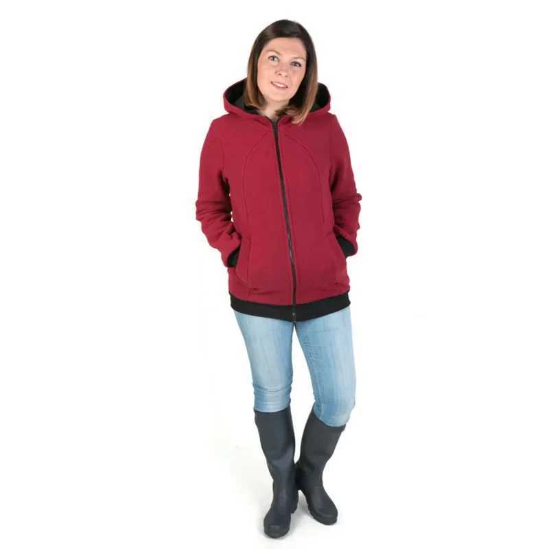 3 in 1 Maternity Kangaroo Hooded Sweatshirt Multifunction Womens Detachable Zipper Jacket for Baby and Mother W250207