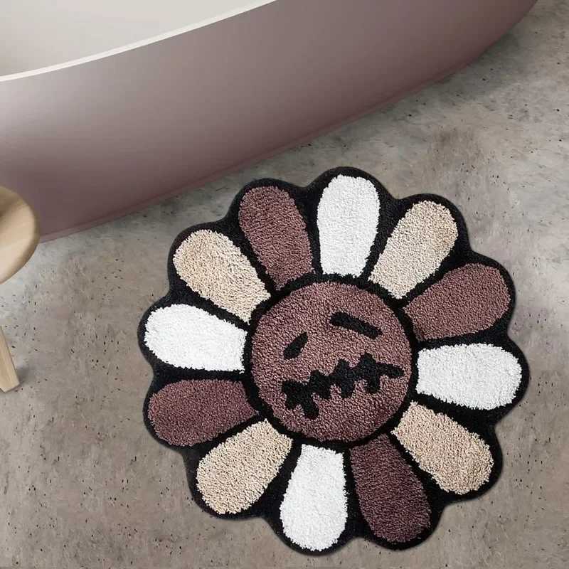 Aesthetic Sunflower Carpet Bathroom Antislip Carpet Cactus Flower Tufted Mat Bedroom Bedside Rug Living Room Decoration Mat Z250207