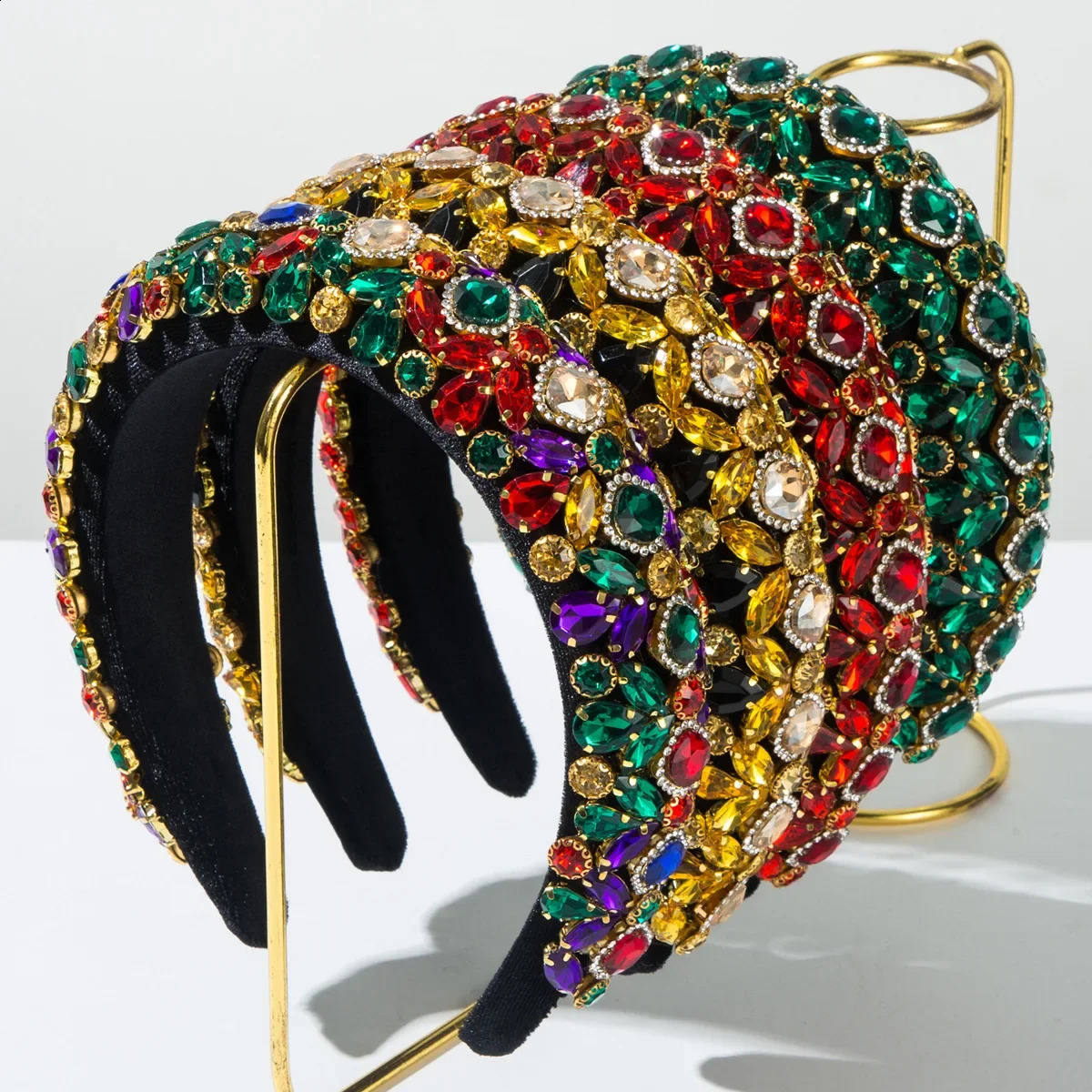 Baroque Wide-edged Flannel Heavy Industry Court Style Retro Headband Gorgeous Dinner High-end Hair Accessories 250207