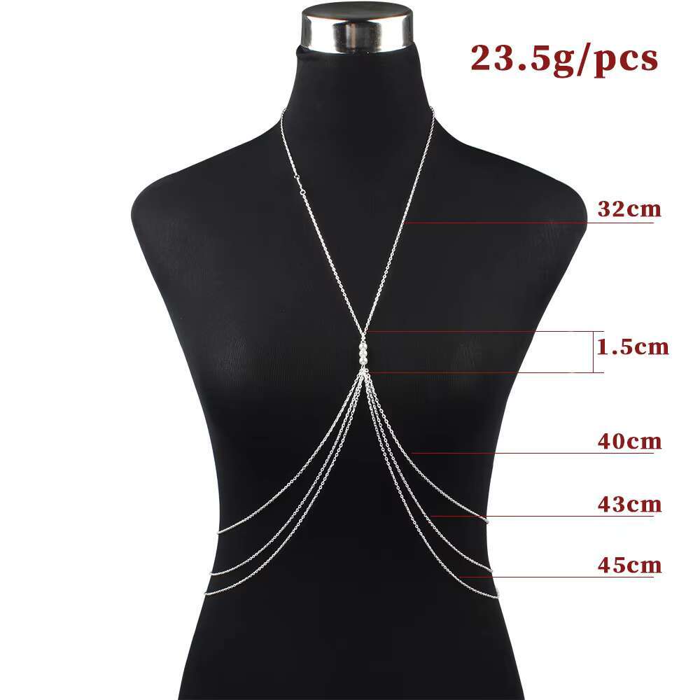 New Women Multi-layer Alloy Electroplating Fashion Classic All-in-one Body Chain BD7019