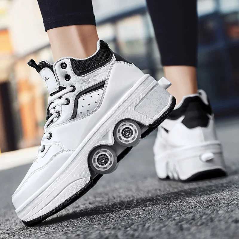 Deformation Parkour Four Wheels Rounds Of Running Shoes 2024 Casual Sneakers Unisex Deform Roller Shoes Skating Shoes W250207