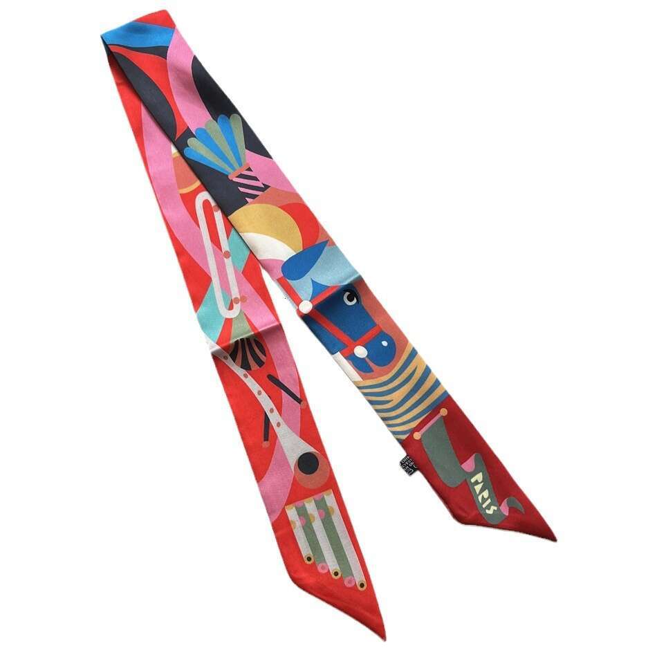 2024 live streaming new high-end women's long and versatile scarves, hairbands, waistbands, tied bags, decorative handles