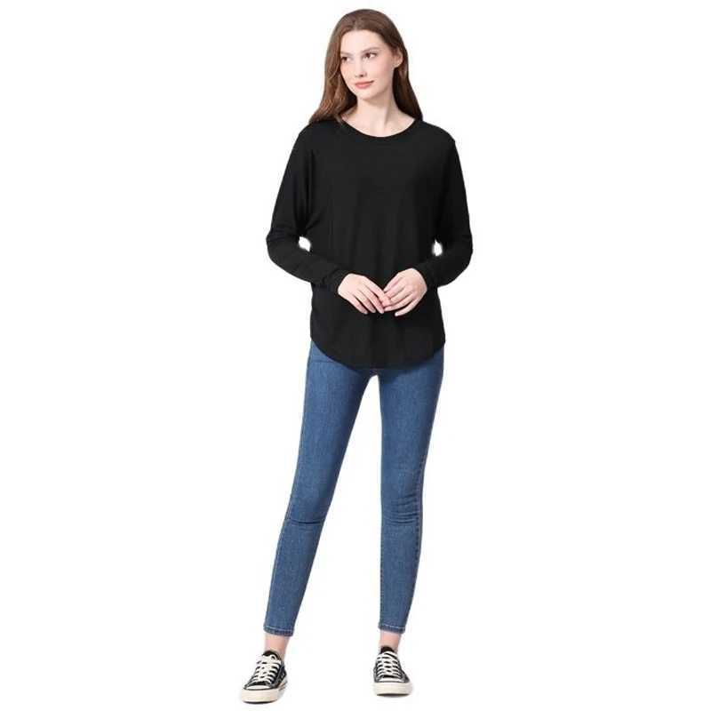 New Maternity Clothes Womens Longsleeve Crew Neck Solid Color Nursed Tops Casual T Shirt For Breastfeeding W250207