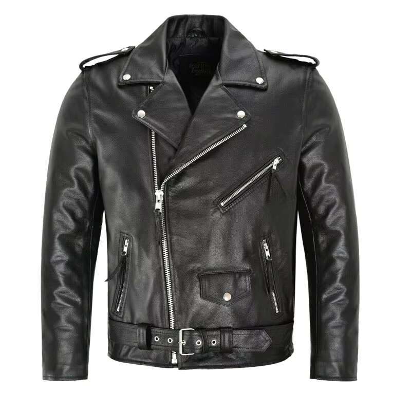 Men's Leather Jacket Men PU Jacket Motorcycle Fashion Slim Fit Leather Coat