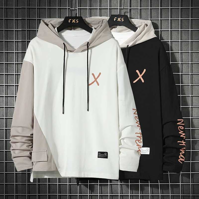 Fashion Style Casual 2023 Spring Autumn Black Hoodie Sweatshirt Mens Hip Hop High Streetwear Clothes Plus Size 6XL 7XL W250207