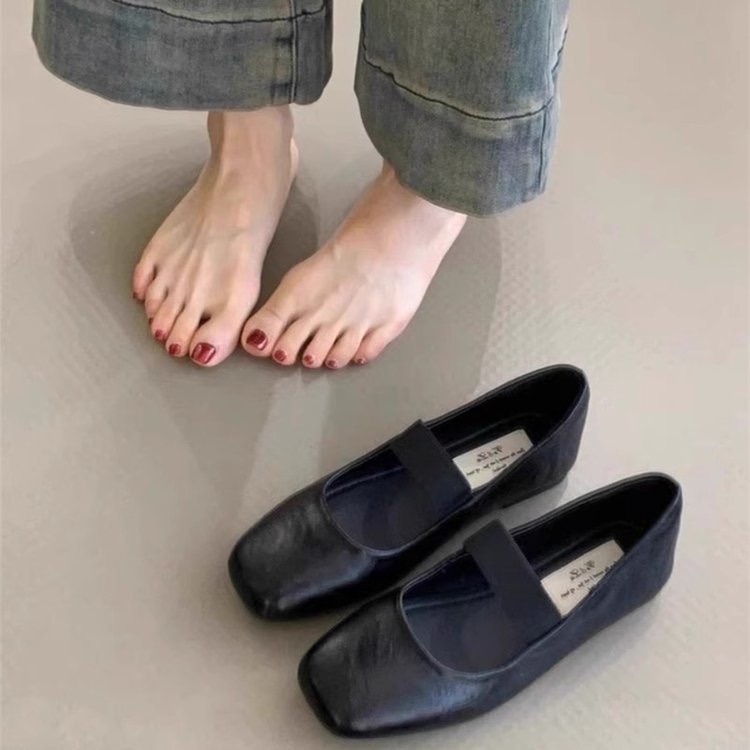 Square Toe New Women Ballet Flats Fashion Shallow Elastic Band Spring Autumn Ladies Comfort Soft Sole Ballerina Shoes 241014