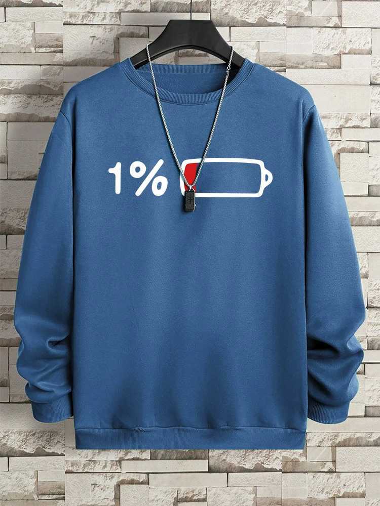 Urgent For Charging % Funny Print Men Clothing Pattern Loose Sweatshirt New Oversized Long Sleeves Street Loose Hoodie Women W250207