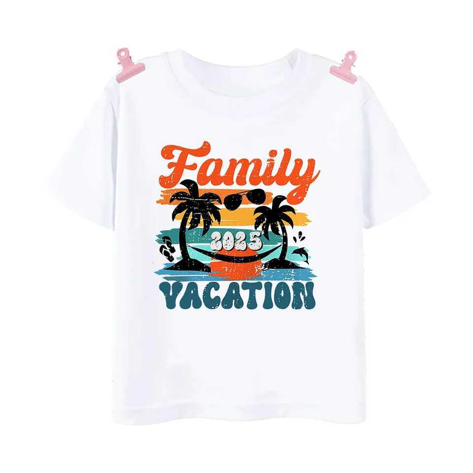 Family Vacation 2025 Matching Clothers Adult Kids T-shirt Tops Baby Romper Travel Family Look Outfit Summer Short Sleeve Shirt W250207