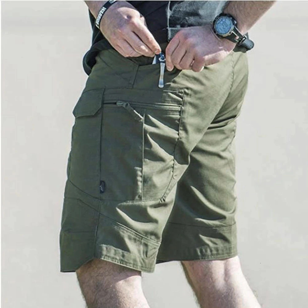 Summer Waterproof Quick Dry Multipocket Shorts Men Cargo Tactical Short Pants Mens Outdoor Clothes Hunting Fishing 250207