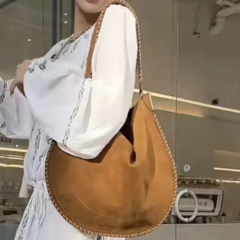 Faux Suede Weave Saddle Bags For Women Designer Handbags And Purses New In Vintage Frosted Large Capacity Shoulder Suede Vintage