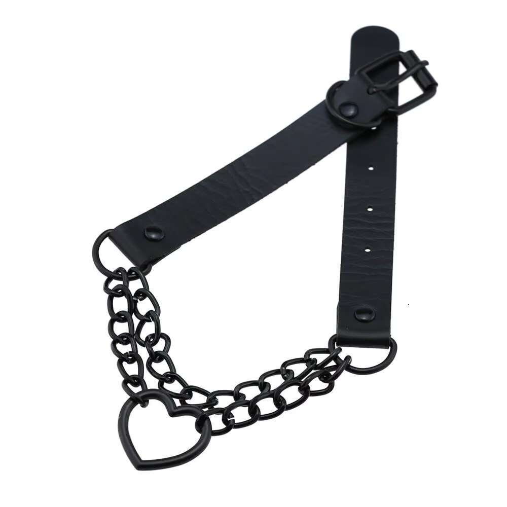 Vintage Heart Necklace Choker With Chain Goth Collar For Girls Grunge Punk Cute Kawaii Egirl Chocker Haruku Accessories