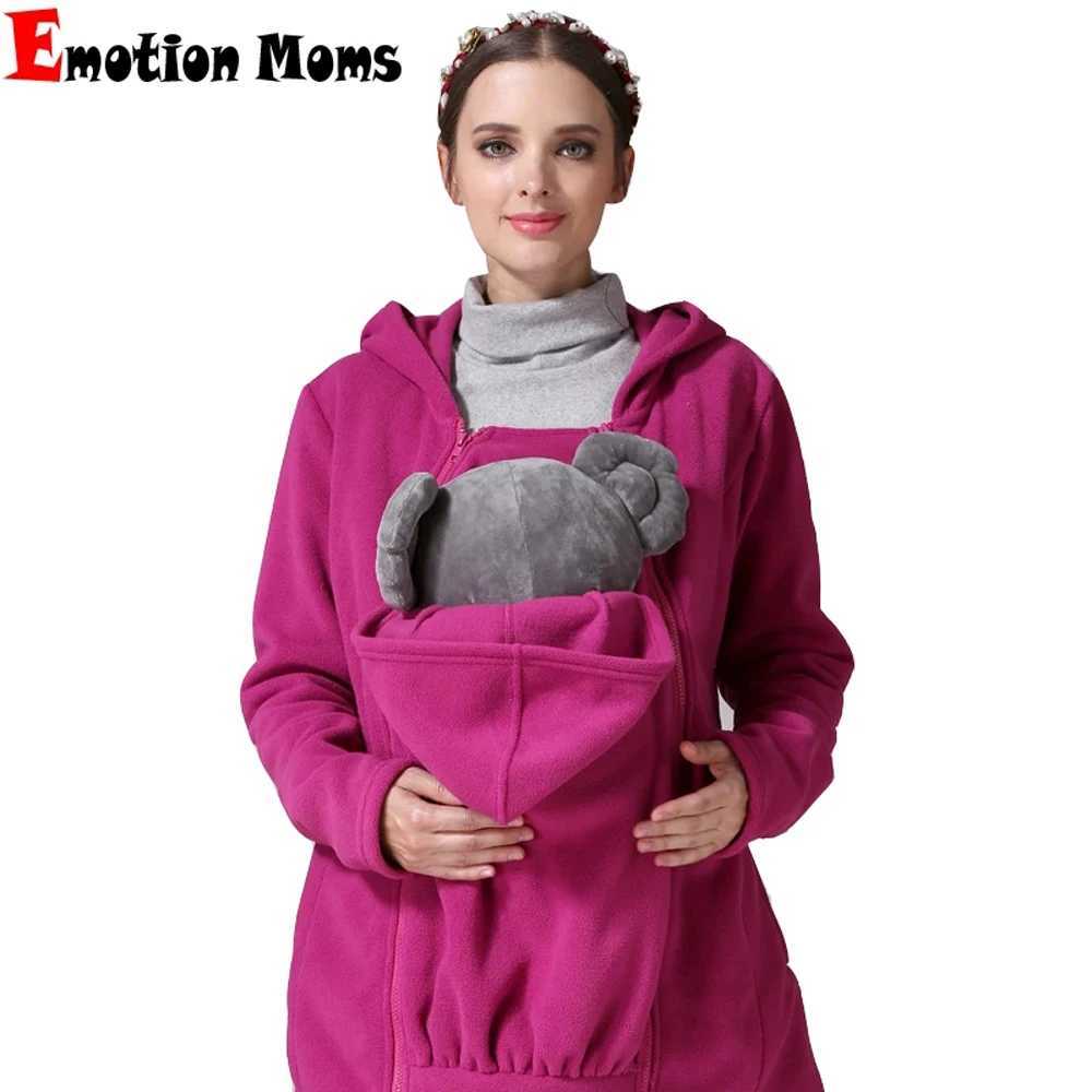 Maternity Clothes Thicker Baby Carrier Jacket Winter Fleece Kangaroo Mums Coat Removable Baby Panel Maternity Hoodies W250207