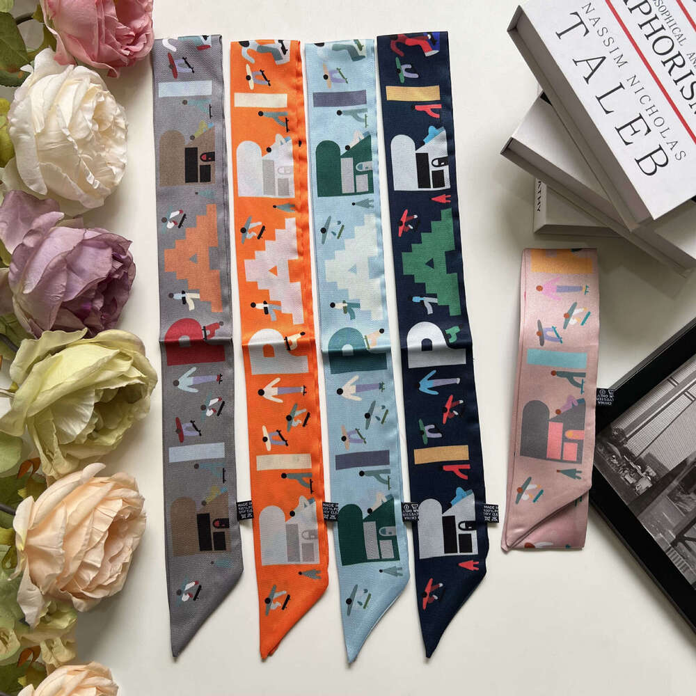 Casual temperament paired with headband, silk small strip, women's summer thin headscarf, Korean version suit, scarf, versatile