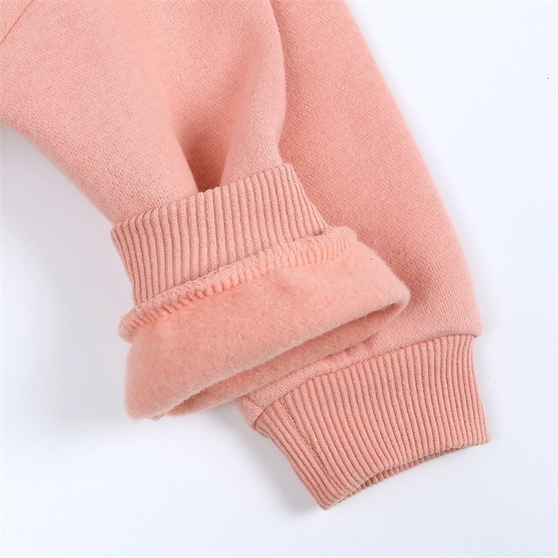 Autumn Winter Warm Fleece Kids Baby Boys Girls Cotton Bear Ears Hoodies Childrens Sport Shirt 1-4Year Kid 250121
