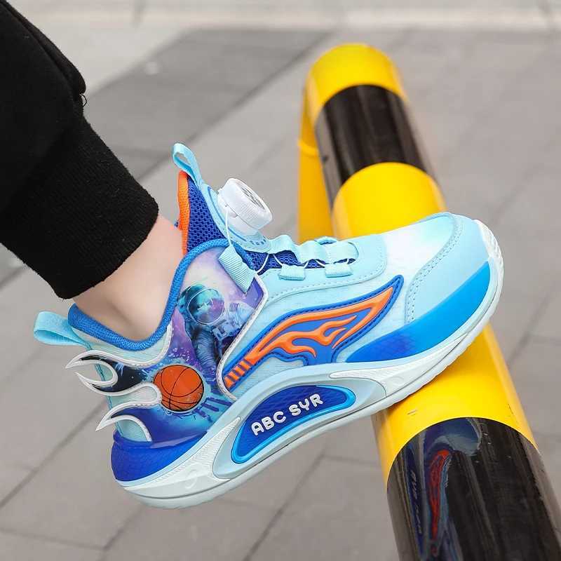 High-qu Childrens Casual Shoes Spring New Rotating Buckle Sneakers Outdoor Wear-resistant Anti Slip Running Shoes for Kids W250207