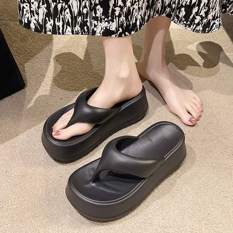 Korean style womens flip-flops Casual womens platform flip-flops n-slip beac soft-soled EVA womens slippersXJ250207