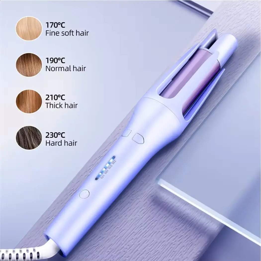 Hair Curler Automatic Rotating Negative Ion non Damaging Hair Curling Iron Portable Hair Curler Automatic Shut-Off Scald 250206