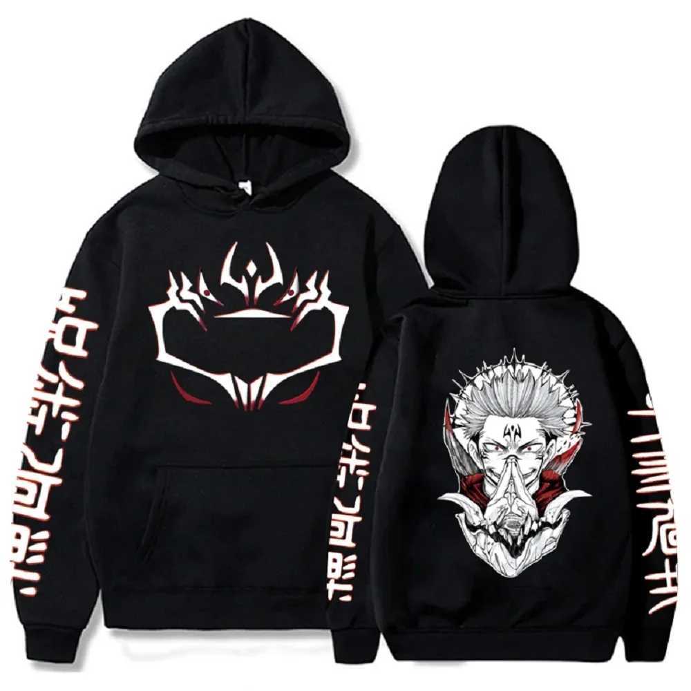 Anime Jujutsu Kaisen Hoodies Men Satoru Gojo Print Sweatshirt Autumn Winter Harajuku Hoody Hooded Streetwear Plus Size Hoodie W250207