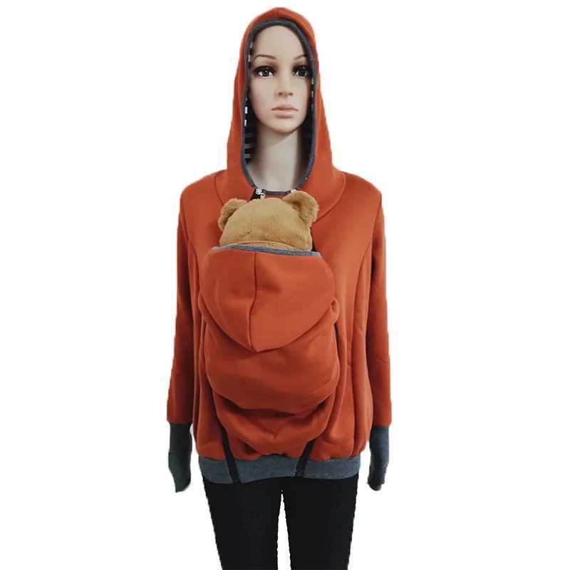 spring three-in-one Multifunctional Clothes Womens Kangaroo Mommy hooded keep warm womens sweater (removable nursery bag) W250207