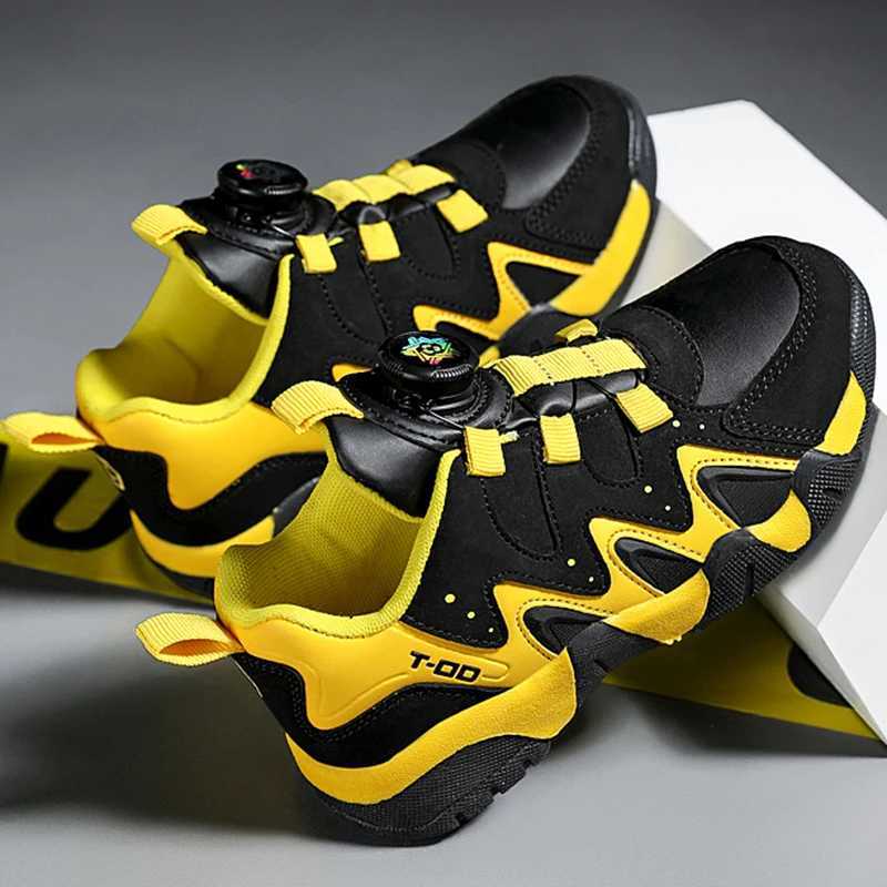 Childrens Walking Shoes Cushioning Lightweight Fashionable Running Shoes Rotating Buckle Outdoor Casual Sports Shoes for Kids W250207