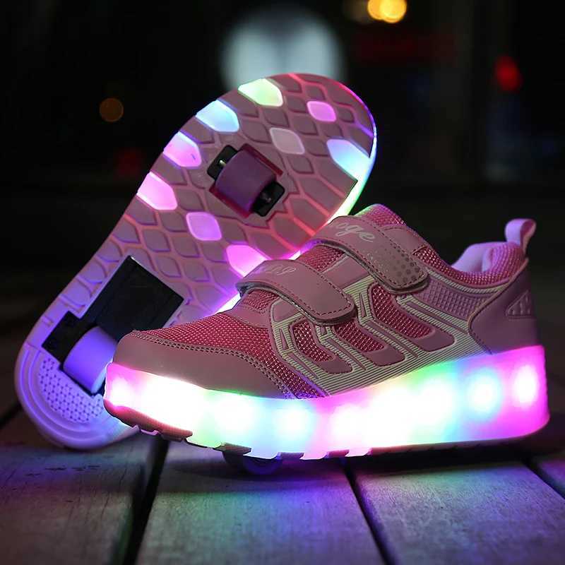 Skating Shoes For Childrens Spring New Luminescent Sports Shoes With Wheels Casual Outdoor Sports Birthday Gift W250207