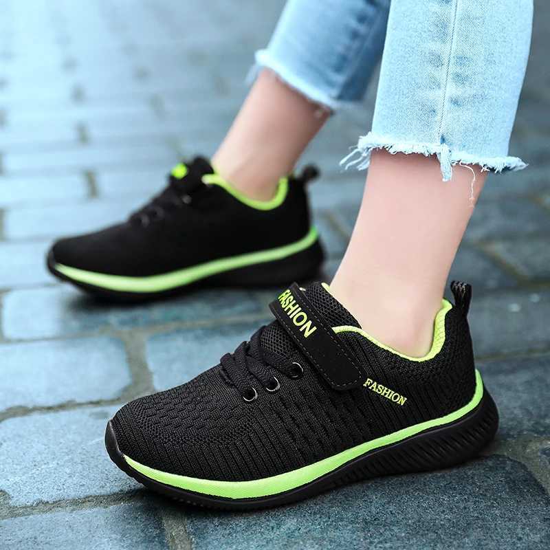 Children Lace-Up Hook Loop Running Sports Boy Girl Breathable Walking Shoes Mesh Sneakers Black Spring Sandals 28-39 Size W250207