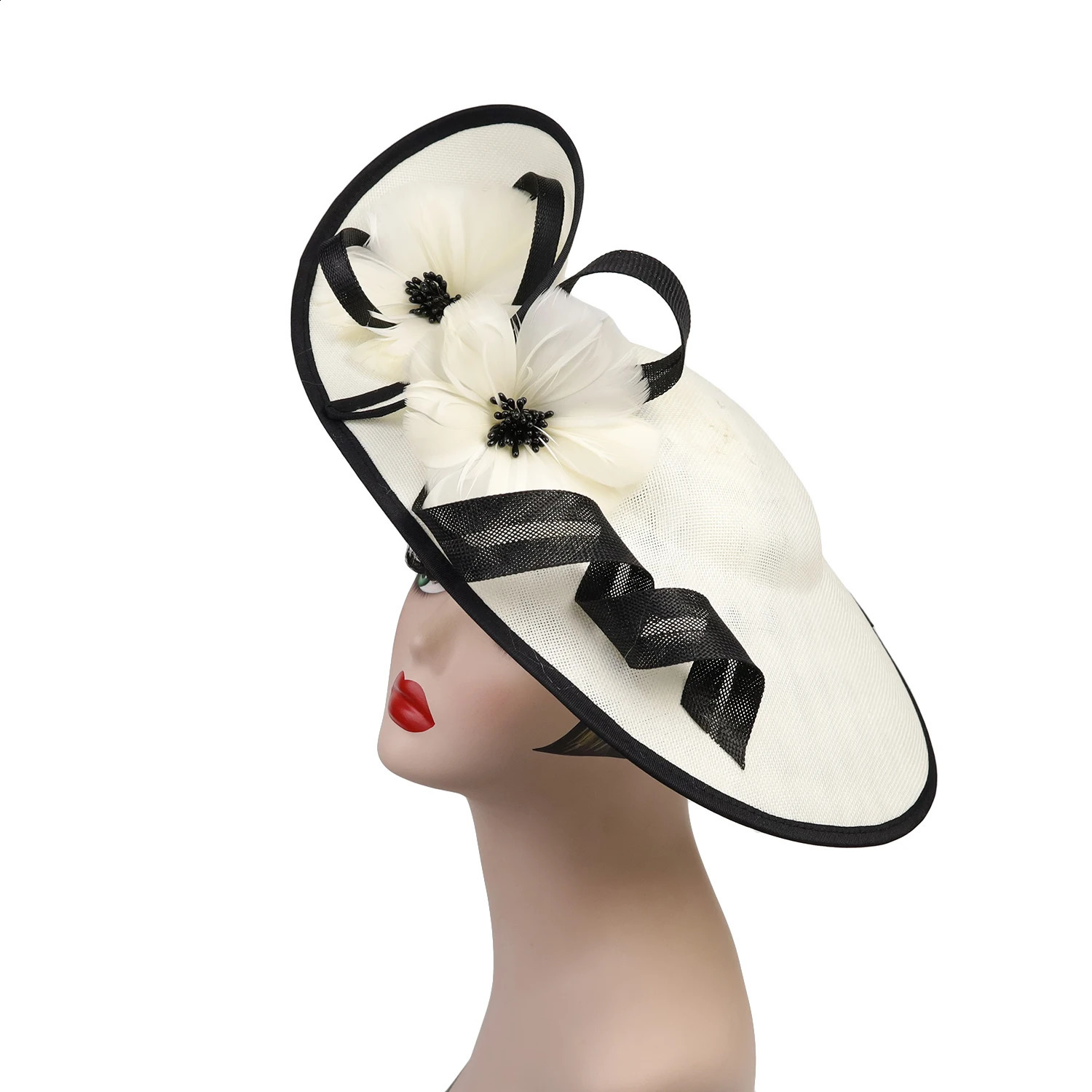 Sinamay Flower Fascinator Perfect Wedding Hat Unique Derby Party Hat Fashion Top Church Hats Bride Fascinators Female 250207