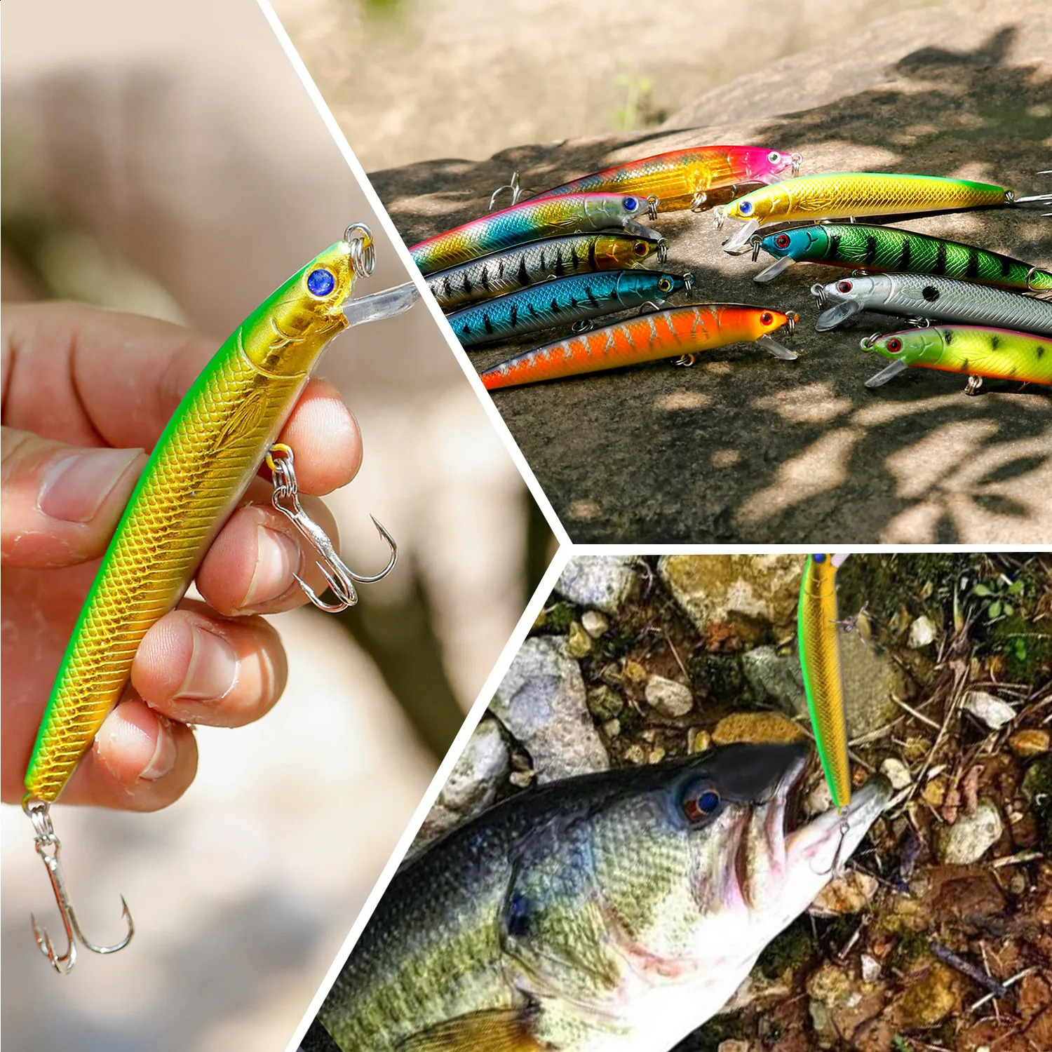 Sougayilang 10PCS Minnow Fishing Lure Lifelike CrankBait Hard Bait for Freshwater Saltwater Carp Tackle 250207