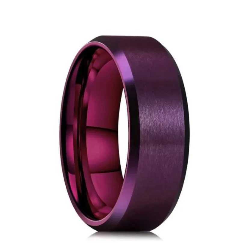 6-color classic 8mm tungsten mens ring surface brushed stainless steel ring womens wedding ring couple jewelry accessories W250207