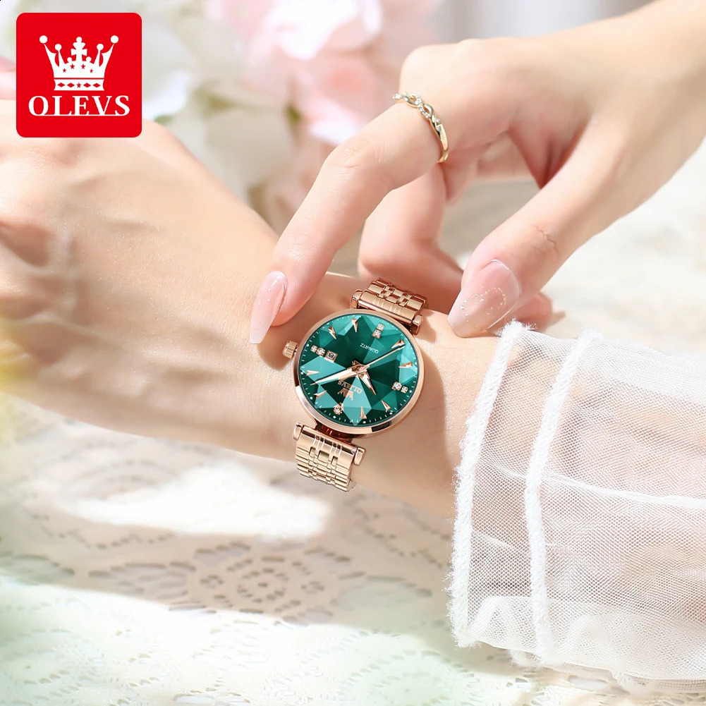 OLEVS 5536 Womens Watch High Quality Elegant Jewelry Waterproof Quartz Watch Rose Gold Womens Watch Reloj Mujer 250121