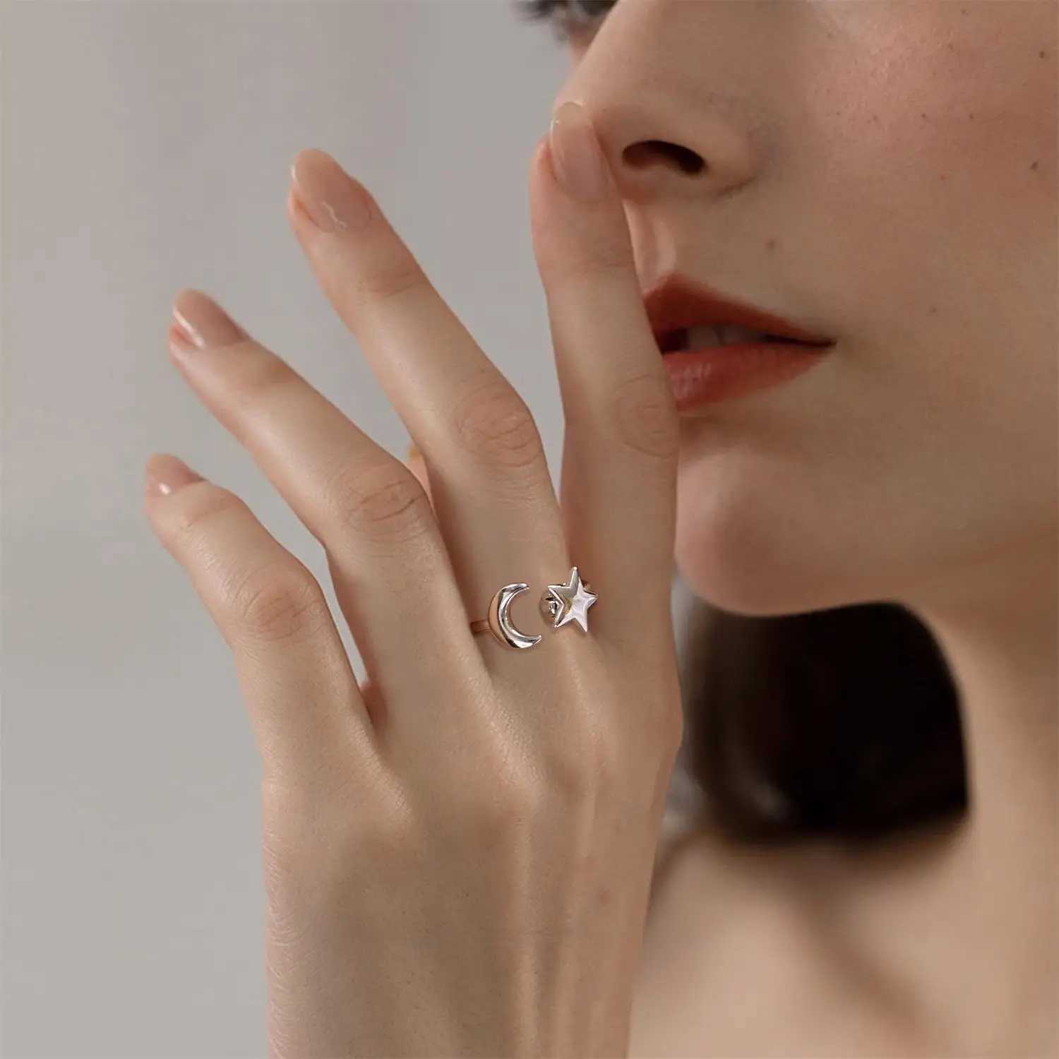 Rotating Ring Engraved Adjustable Anxiety Relief Opening Ring Decompression Zirconia In Women 2024 New Trending W250207