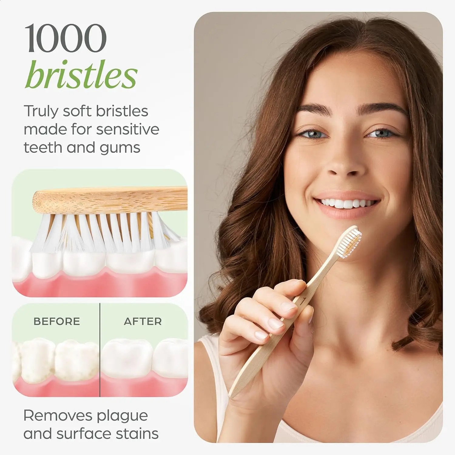 Biodegradable bamboo toothbrush 10 packs environmentally friendly compostable natural wooden toothbrush 250206