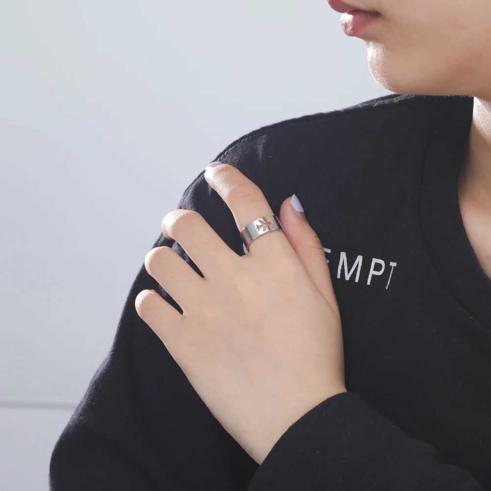 Skyrim Heart Couple Rings Stainless Steel Finger Rings Paired for Men Women Lover 2025 Fashion Lightning Airplane Jewelry Gift W250207