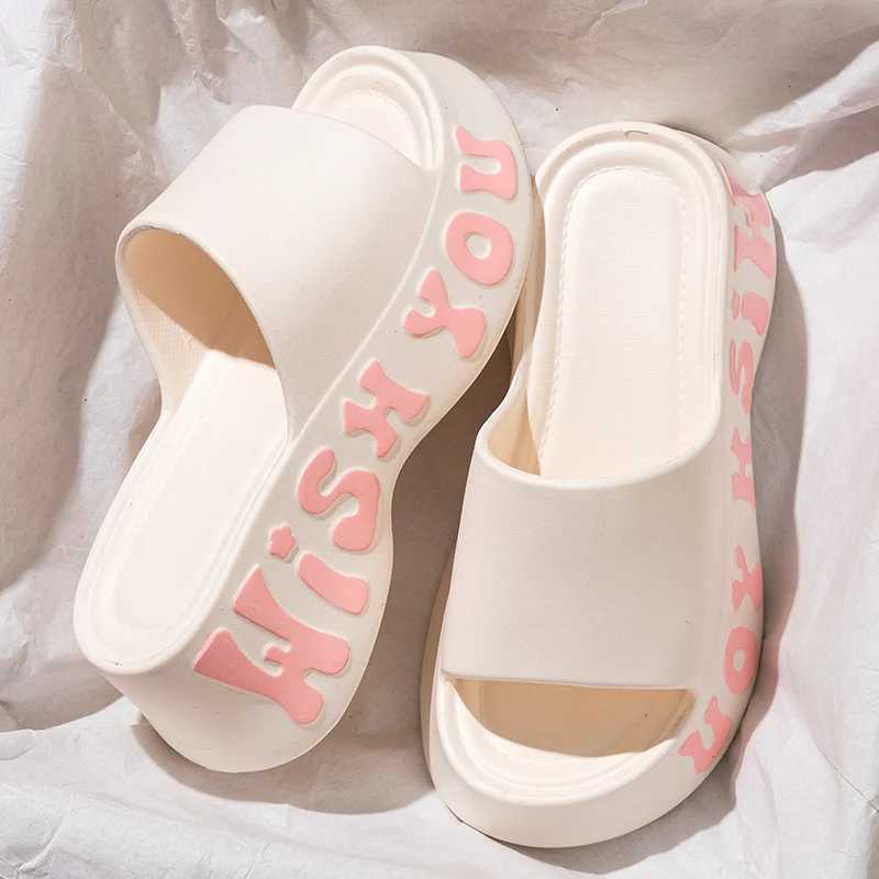 Thick Bottom Cloud Slippers Women Summer Fi Print Wedge Platform Slides Woman Sandals 2025 N-Slip Soft Sole Beach ShoesXJ250207