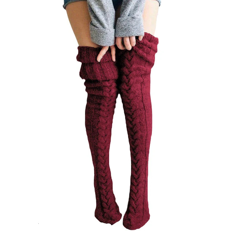 Cute Long Socks Lolita Leg Warmer Knitted Woollen Foot Warmer Stockings Autumn Winter Woman Knee-High Socks Leisure Loose Socks 250121