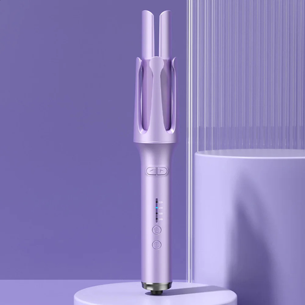 Automatic Curling Iron Rotating Curling Wand Scald Negative Ion Curler 4 Temperature Setting Fast Heating for Home Travel 250206