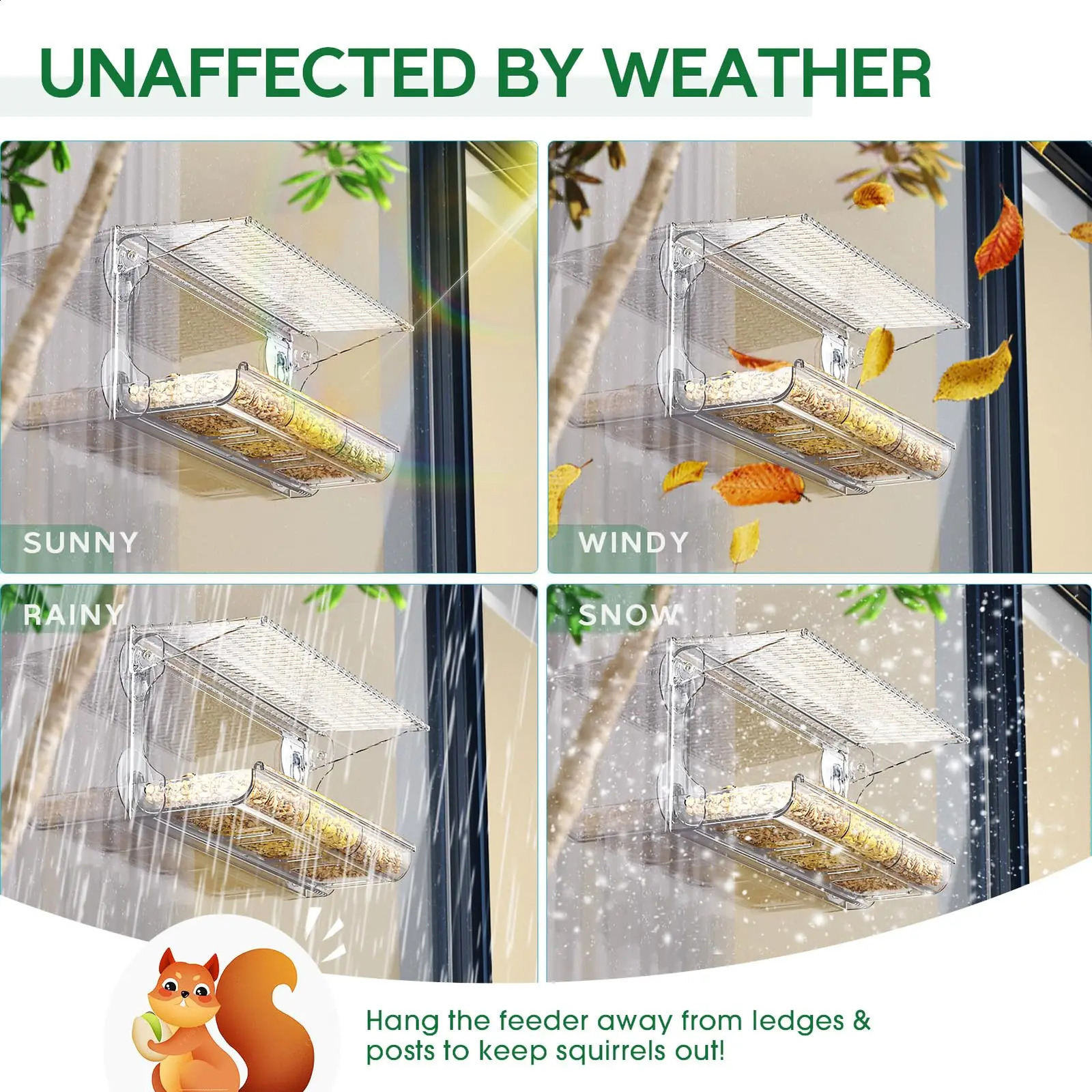 Clear Window Viewing Bird Feeder for Outside Transparent Bird House Outdoor Bird Feeders Wild Bird Watching Gift Garden Decor 250121