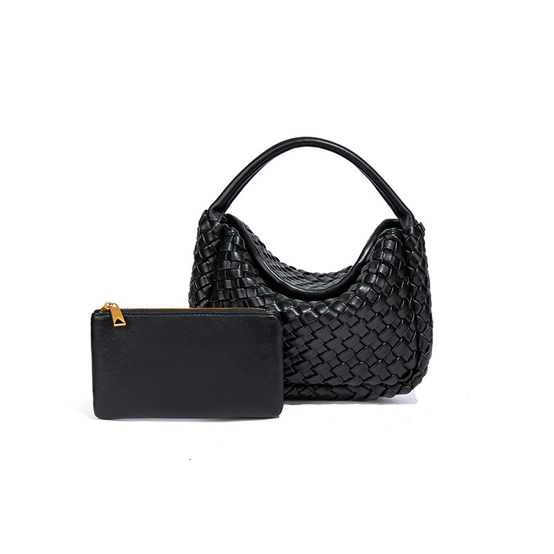 New Advanced Sense Woven Bag Light Luxury Pu Pure Hand Handbag Single Shoulder Crossbody Ingot Dumpling Bag Basket Bag for Women