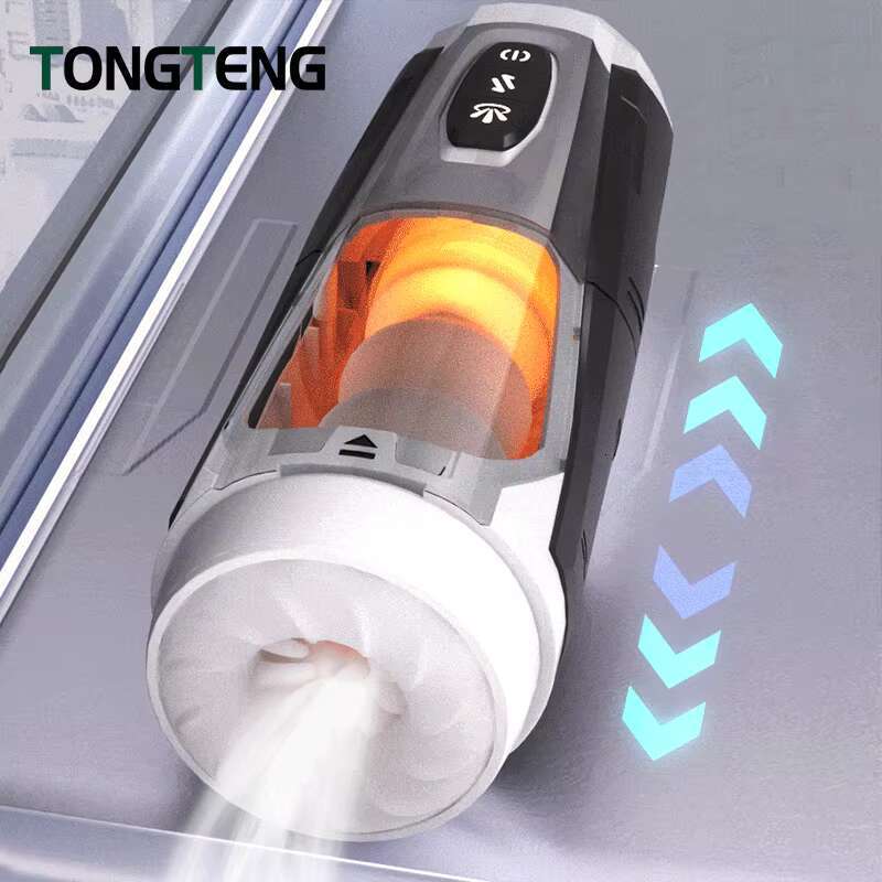 Automatic Male Masturbator Stroker Cup with 4 Pump and 7*7*7 Rotating Licking Sucking Massager Modes Adult Sex Toys For Men