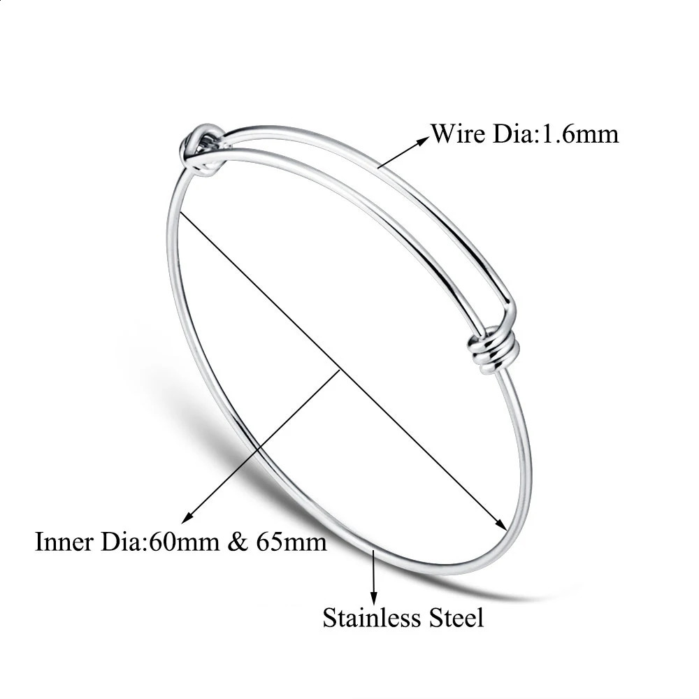 50pcs 50mm 55mm 60mm 65mm 1.6mm Thick Stainless Steel Bangle Bracelet Cuff Bracelet Expandable Wrist Bangle Wholesale 3 Colors 250207
