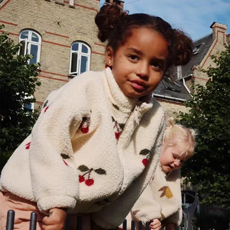 Embroidery Girl Cotton-padded Clothes KS 2025 Childrens Lamb Wool Coat Boys Winter Jacket Outerwear Childrens Clothing 250206