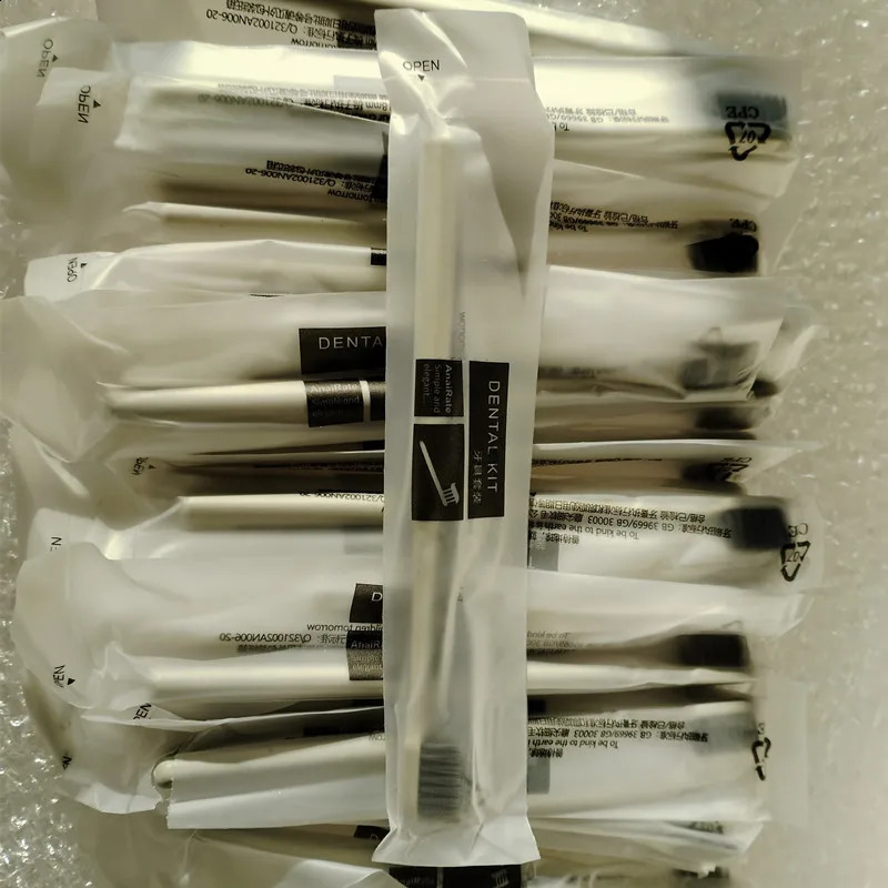 50Pcs Eco-Friendly Wheat Straw Toothbrush Individually Wrapped Disposable Soft Bristles Manual Travel Toothbrush for el 250206