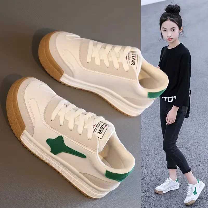 Zapatillas Kid Board Shoes Kids Spring Autumn New Girls Soft Soled Sports Shoes Boys Anti-skid White Sneakers XJ250207