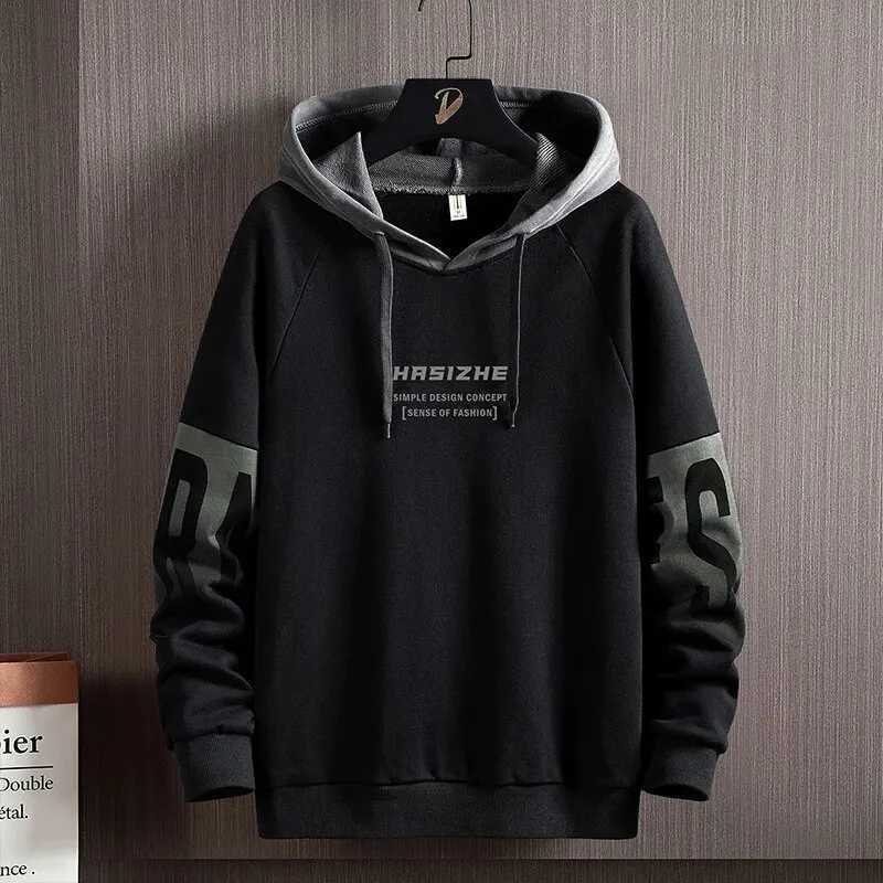 Mens autumn and winter new casual edition comparison floral print long sleeved hooded sweatshirt W250207