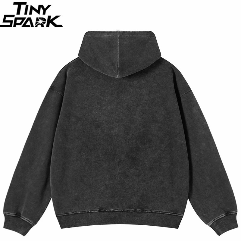2024 Hip Hop Oversize Hoodie Sweatshirt Men Streetwear Freak Shadow Graphic Harajuku Retro Washed Black Hooded Pullover Y2K 250207