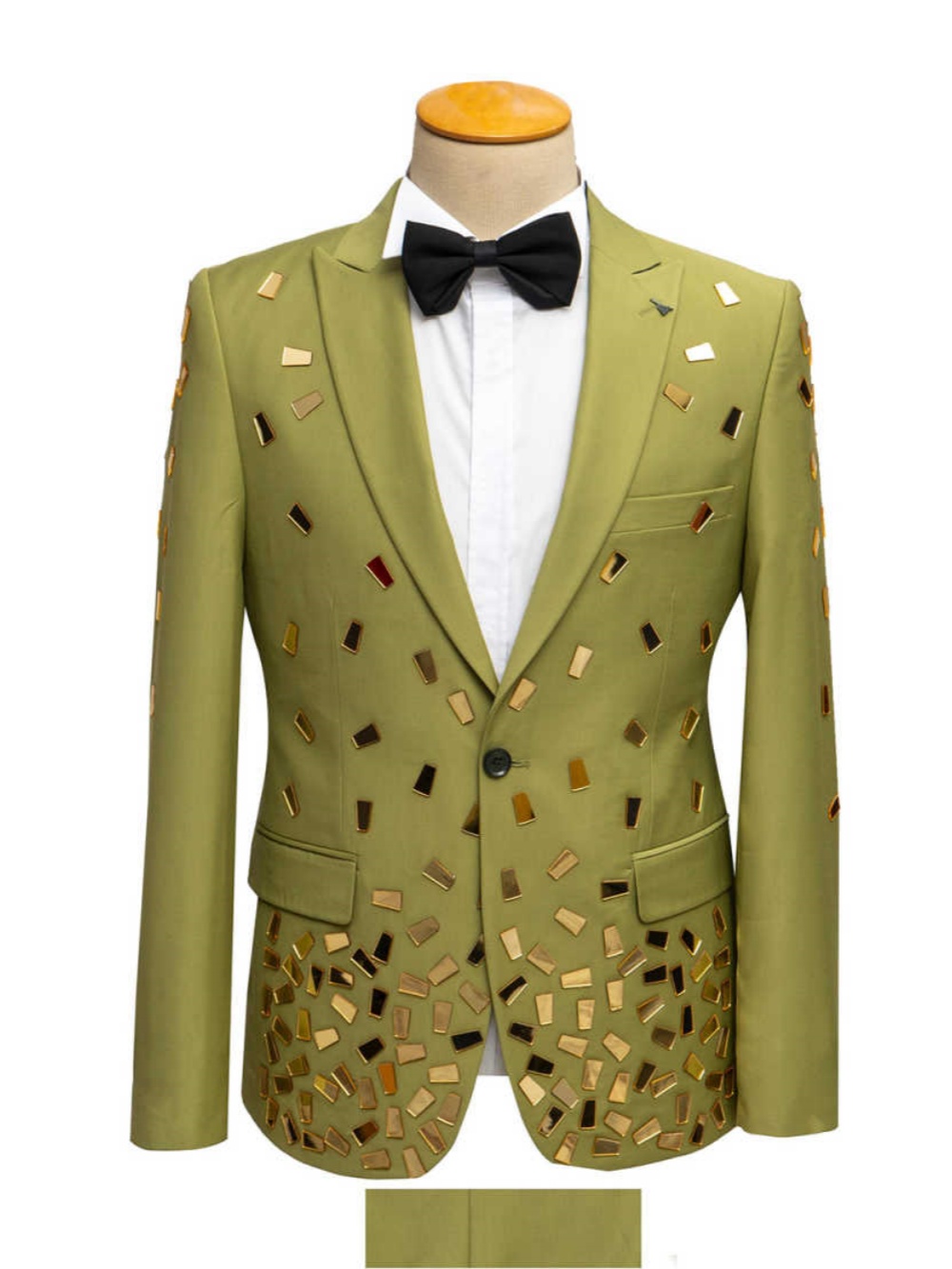 Bright Wedding Tuxedos Rhinestone One Button Men Suit Peaked Lapel 1 Piece Set Jacket Party Evening Groom Blazers Customized
