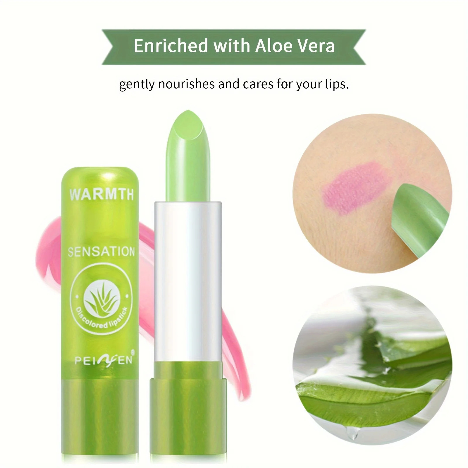 12PCS Aloe ct Lip Balm Color-changing Lip BalmLong-lasting and Moisturizing Lipstick For Valentines Day And FestivalGift 250121