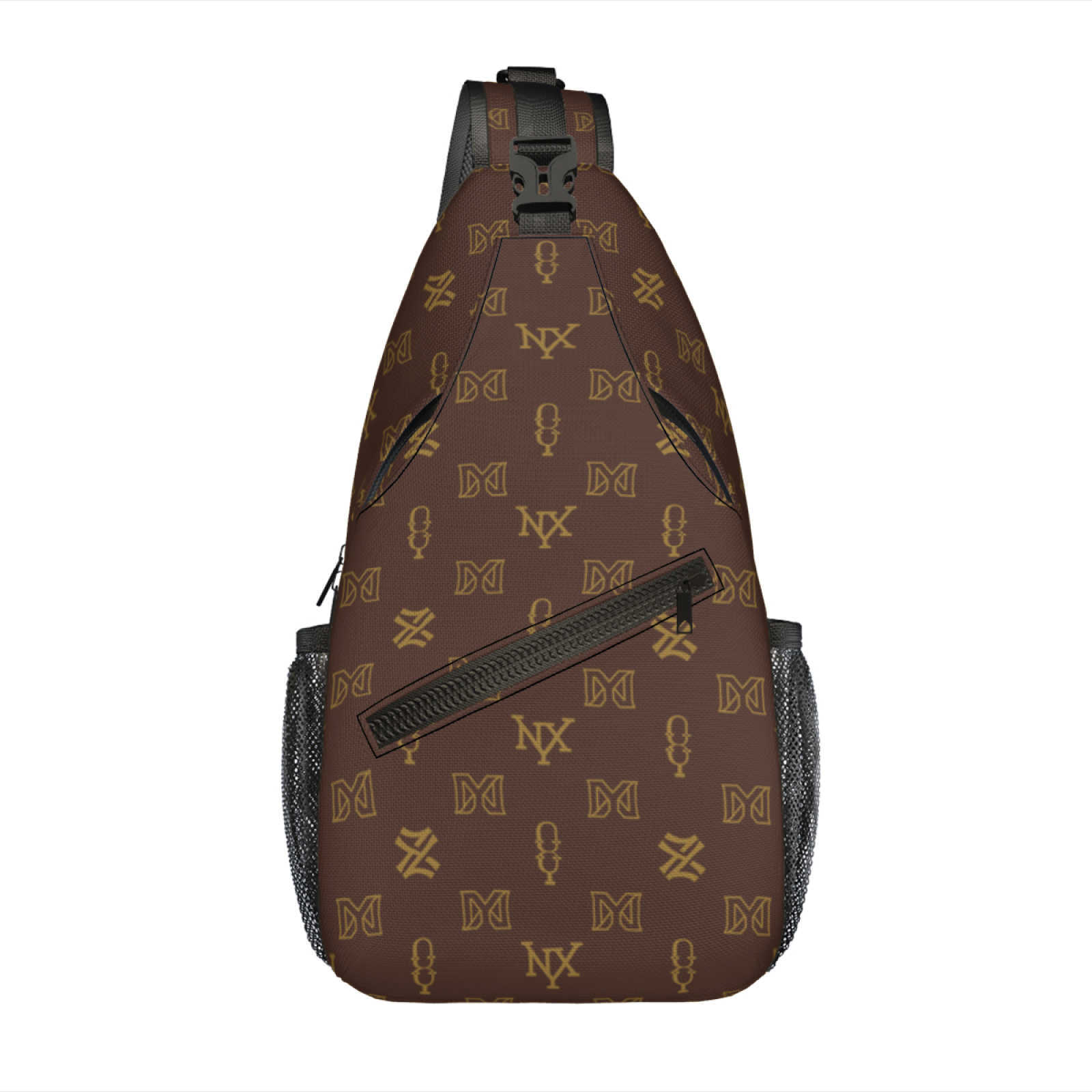 NXY Fashion Multi Pockets Crossbody Bag Mens Letter Print Sling Backpack Outdoor Travel Hiking Cycling Chest Bag Messenger Bags
