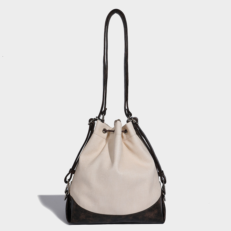 Bag 2024 Autumn New Small Backpack Tote Stray One Pack Multi Purpose Drawstring Relaxation Bag Women's Cross Shoulder